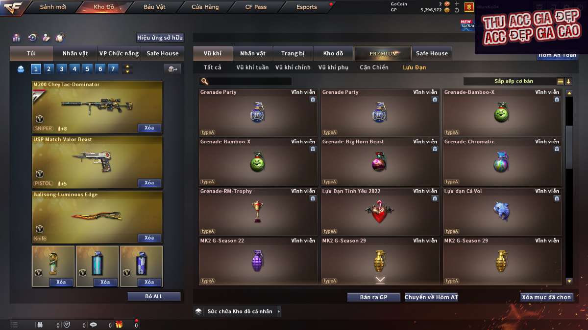 shop acc cf uy tin gia re